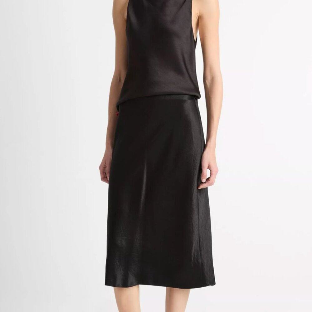 Vince Satin Slip Skirt XS Black